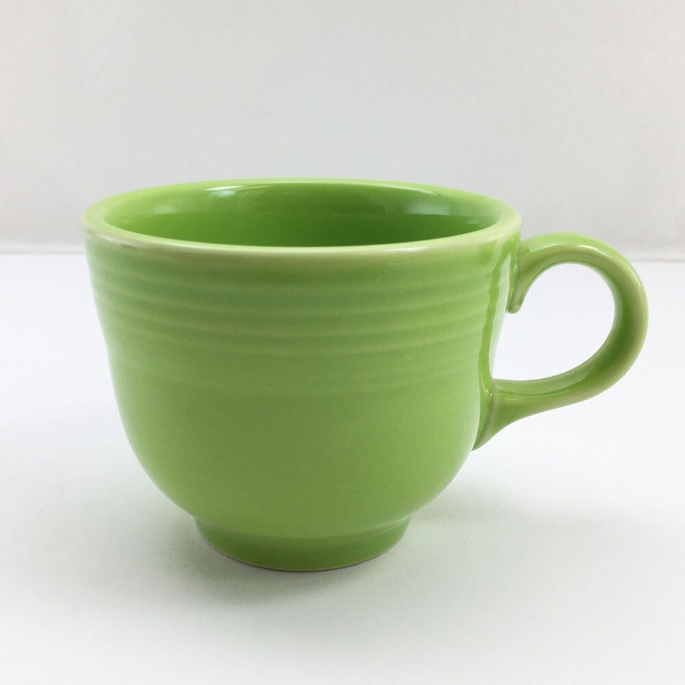 Fiesta Ware Chartreuse Ring Handle Mug Homer Laughlin USA Retired Green 1999